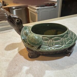 Green and Brown Turtle Planter